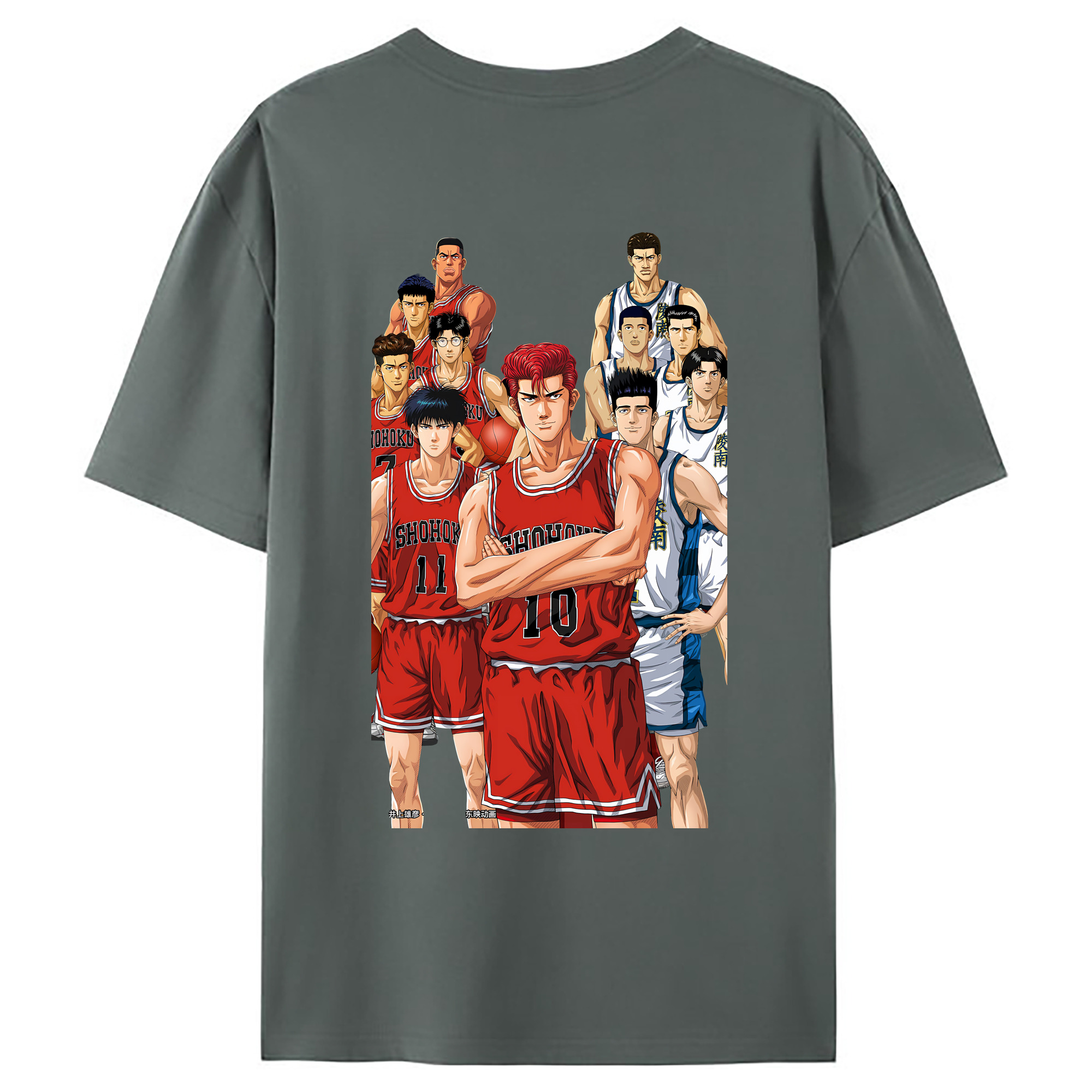 （画像用） SLAM DUNK／スラムダンク 綿100％ メンズ半袖Tシャツ（バックプリント） 通気性